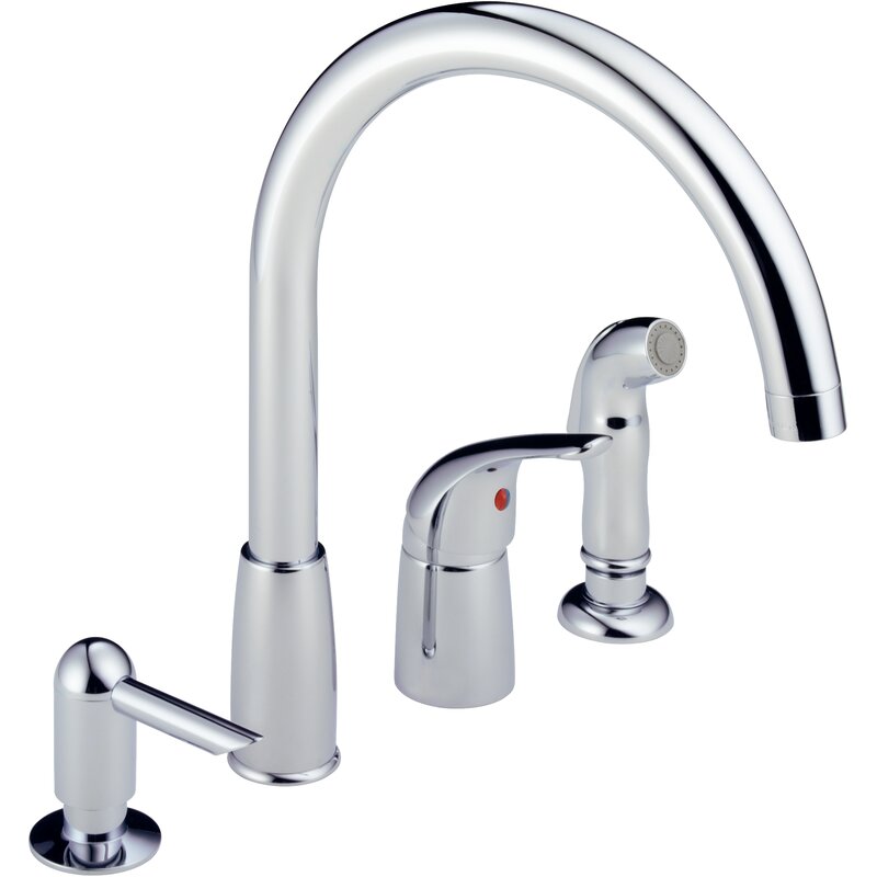 Peerless Faucets Single Handle Kitchen Faucet with Soap Dispenser